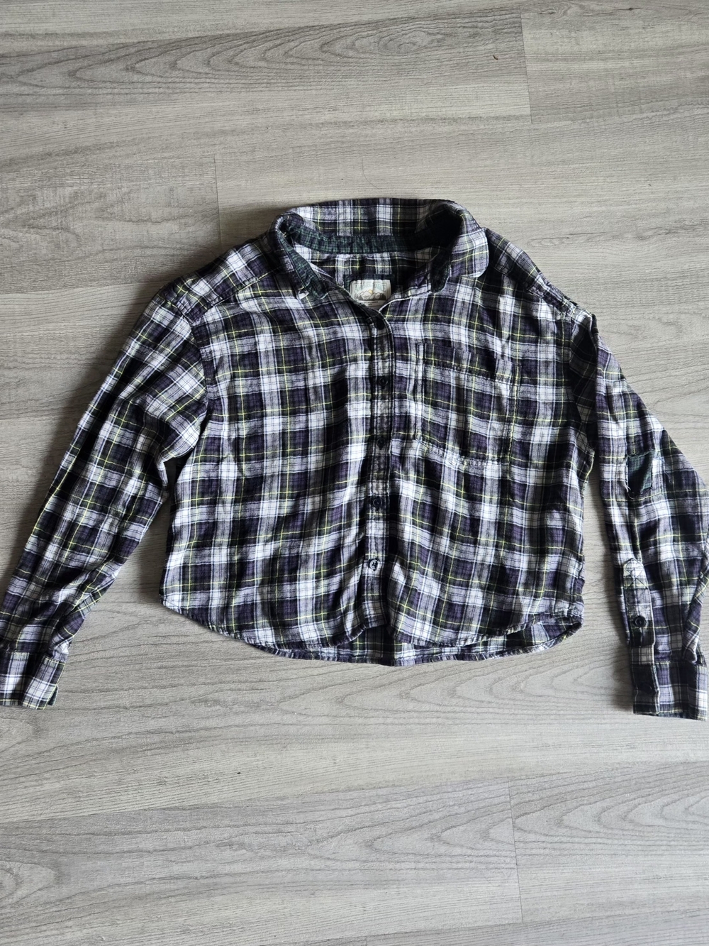 American eagle blue and green plaid flannel Shirt, Size Small